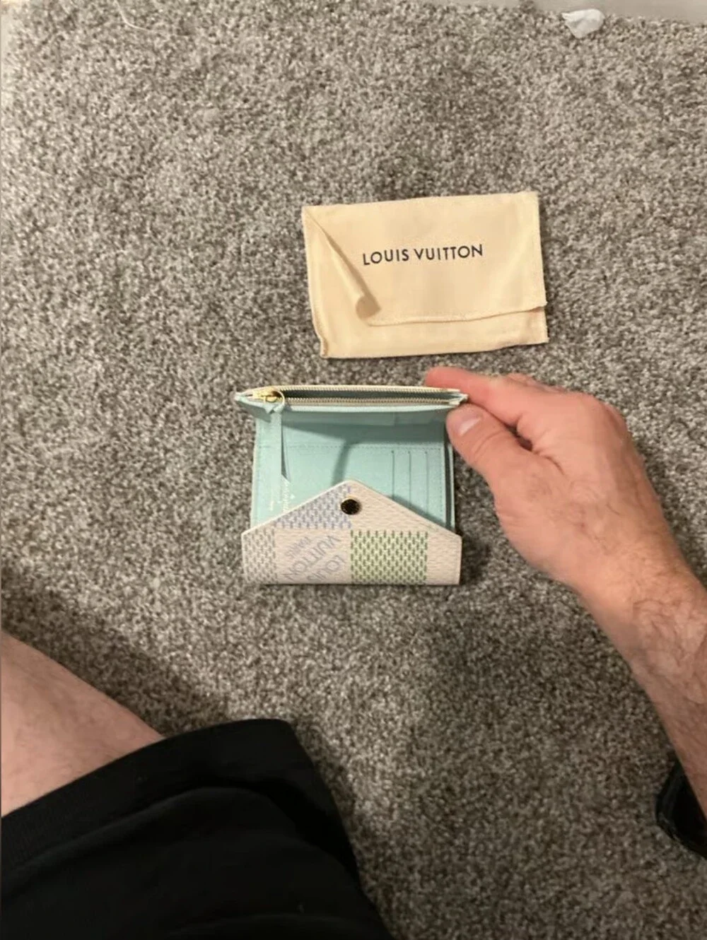 Louis Vuitton Pastel Checkerboard Mini Wallet - White, Green, Blue